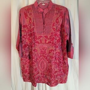 Red And Gold Embroidered Tunic Kurta